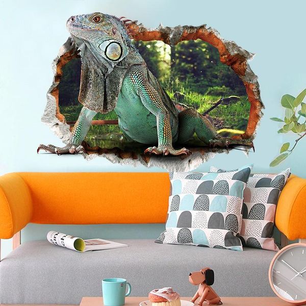 Miico 3D Adesivi Murali Creativi In Pvc Home Decor Wall Art Decalcomanie Murali Removibili Lucertola-image