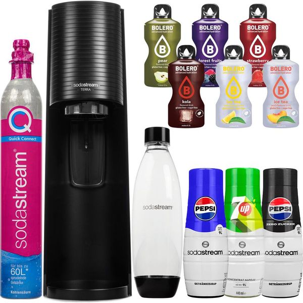 Sodastream Sparkler Terra Black Set Di Cartucce Per Sciroppi Per Bottiglie Da 1 Litro-image