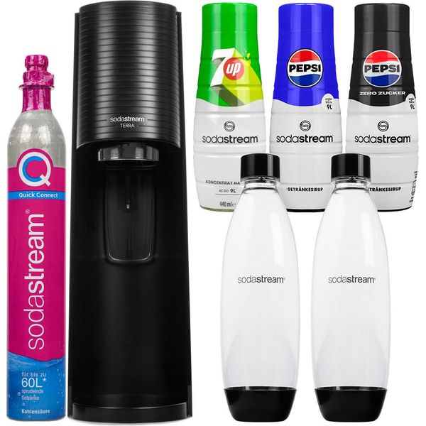 Sodastream Spumantizzatore Terra Black Set Con 2 Bottiglie E Sciroppi-image