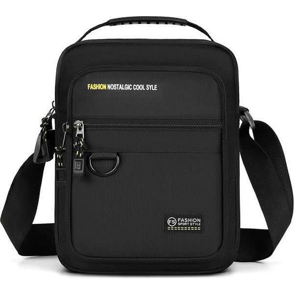 Inf Borsa A Tracolla Da Uomo, Borsa A Tracolla In Tessuto Oxford Resistente All'acqua Nero-image