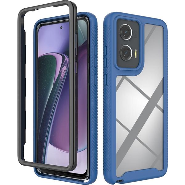 Custodia Per Motorola Moto G Stylus 5G (2024), Copertura Posteriore Trasparente Ibrida, Paraurti In Tpu Robusto, Custodia Antiurto Blu Reale-image