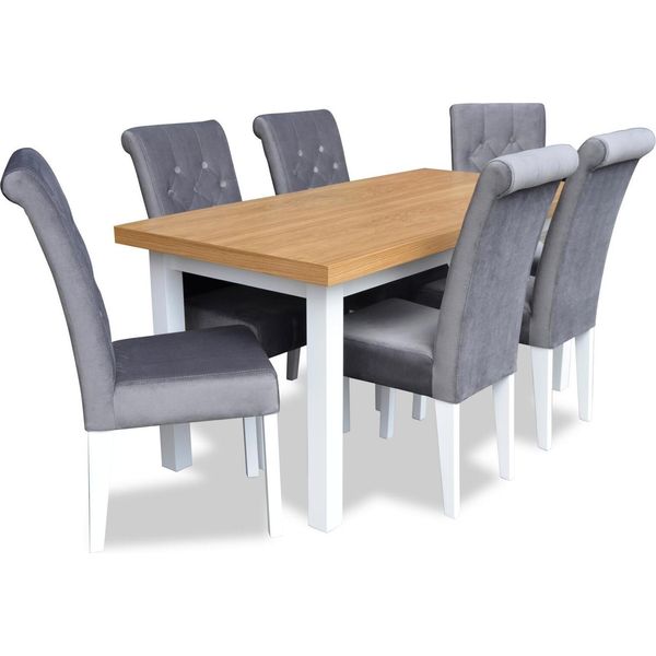 Poltrona Tavolo Da Pranzo Con 6 Sedie Set Da Pranzo Gruppo Tavolo Sala Da Pranzo 7 Pezzi-image