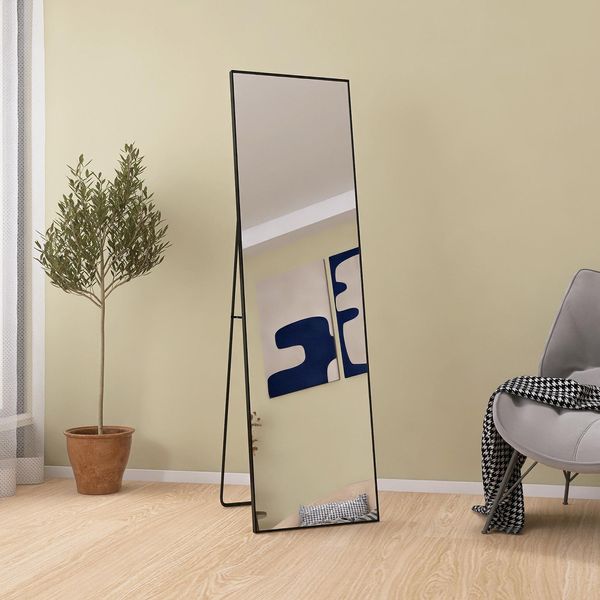 Proximax Specchio Da Terra 150X40Cm A Figura Intera Con Magnifica Cornice In Metallo Nero - Formato Grande Hd Per Una Vita E Una Vestizione Eleganti-image