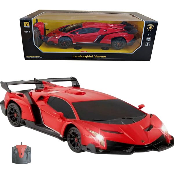 Coil Rc Auto, Auto Telecomandata, Modellino Di Veicolo, Lamborghini Veneno, 1:14, Led, Frequenza: 2,4 Ghz, Per Bambini A Partire Da 3 Anni, Rosso-image