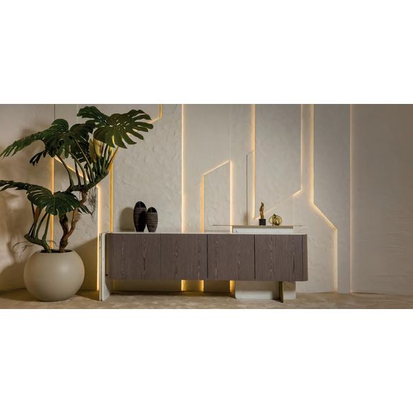 Credenza Soggiorno Mobili Di Lusso Moderno Design Monocromatico Arredamento Legno Nuovo-image