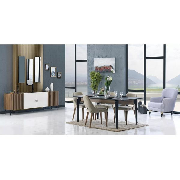 Set Sala Da Pranzo 6 Pezzi Tavolo Da Pranzo 4х Sedie Gruppo Sala Da Pranzo Credenza Gruppo Sala Da Pranzo-image