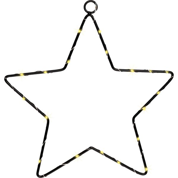 Stella Illuminata A Led Neri Da Appendere - Ø 45 Cm Circa - Funzionamento A Batteria (Inclusa)-image