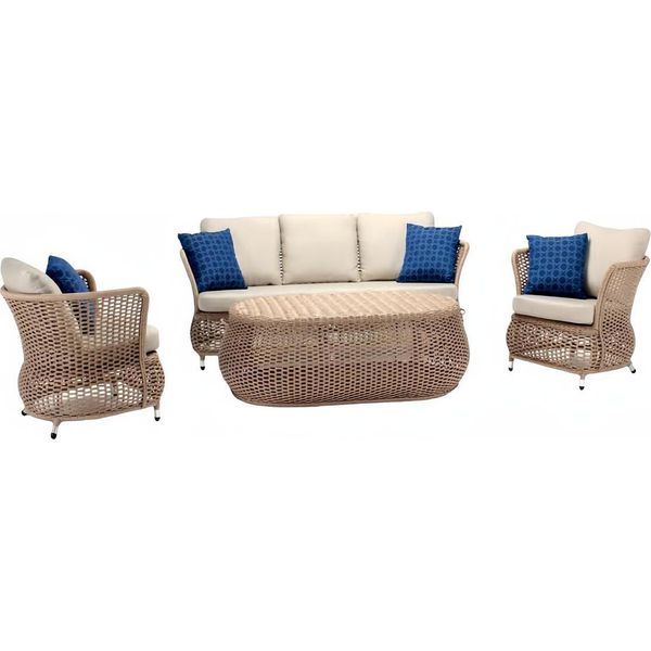 Set Di Divani Per Esterni Mobili Da Giardino In Polyrattan 4 Pezzi-image
