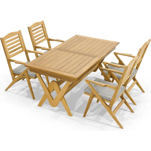 Set Di Sedute Per Esterni Di Alta Qualità Tavolo Da Picnic In Legno 6X Sedie 7 Pz Set-image