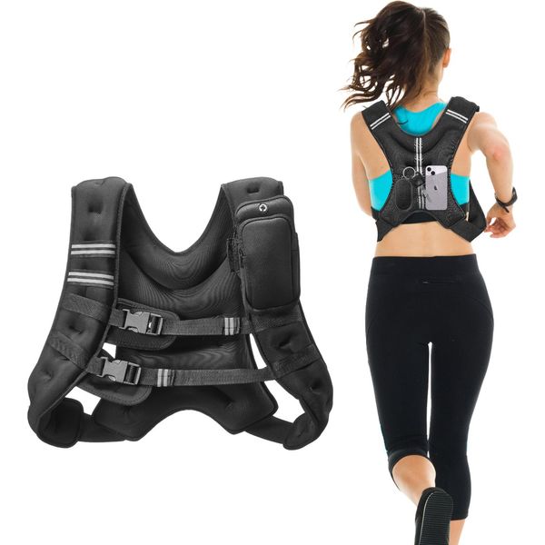 Gilet Di Peso Vevor 9,22 Kg Con Striscia Riflettente, Fibbia Regolabile, Gilet Di Peso Corporeo Per Uomo E Donna, Dispositivo Di Allenamento-image