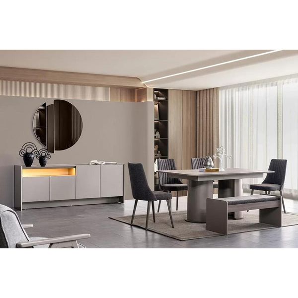 Set Sala Da Pranzo Tavolo Da Pranzo, 4X Sedie E Cassettiera Set Da Pranzo Design 6 Pezzi-image