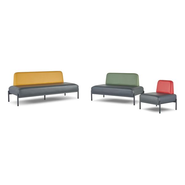 Set Di Divani Set Di Divani 3 Posti Poltrona 2 Posti Nero Giallo Verde Rosso-image