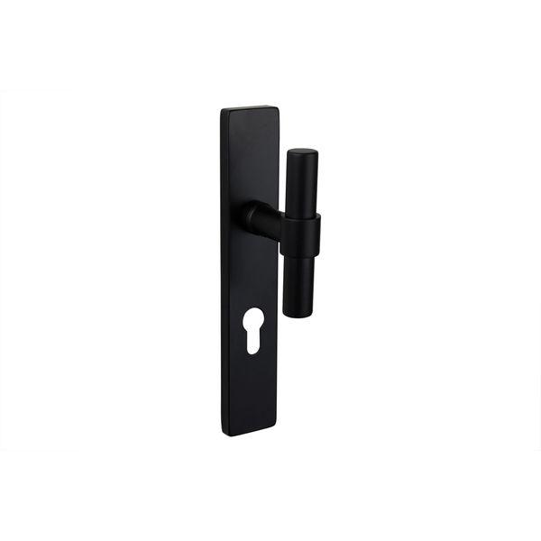Maniglia Per Porta Lavuzo Pesaro Nera Con Piastra Rettangolare PC72 - Pro Set-image