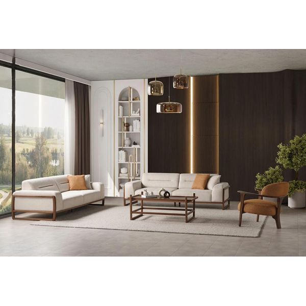 Set Di Divani Di Design Di Alta Qualità Soggiorno Tre Posti Imbottito Poltrona Set 3Pcs-image