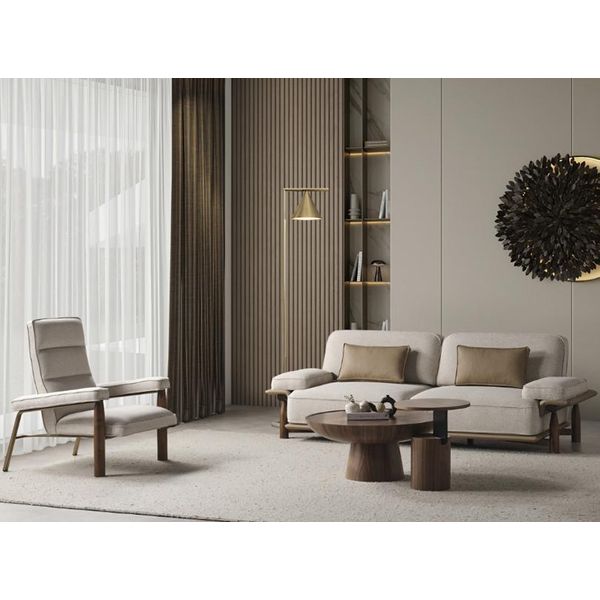 Tre Posti Divano Divano Tappezzeria Mobili Soggiorno Suite Arredamento 2Pcs-image