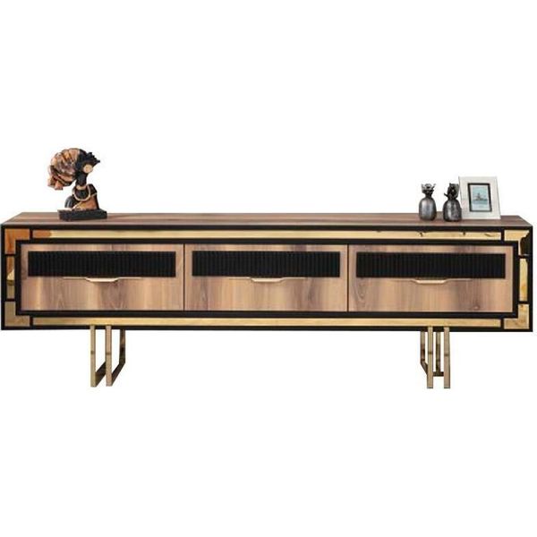 Soggiorno Credenza Porta Tv Rtv Pensile Basso Legno Mobili Marrone-image