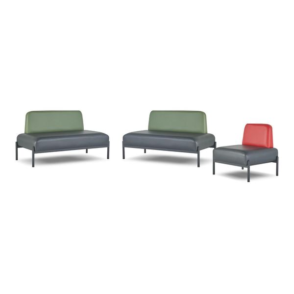 Divani Completi Art Deco Poltrona 2 Posti Nero Verde Rosso Pelle Divani Legno-image