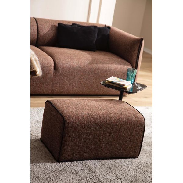 Divano 4 Posti Imbottito Divano Tessile Divani Design Mobili Marrone Nuovo Lusso-image