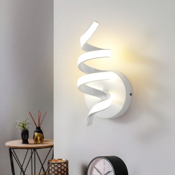 Zmh Applique Da Interno Led Lampada Da Parete Scala Soggiorno Camera Da Letto Corridoio Design Moderno Lampada Da Parete 7W Luci Da Parete Bianche Bagno Bianco Caldo 3000K-image