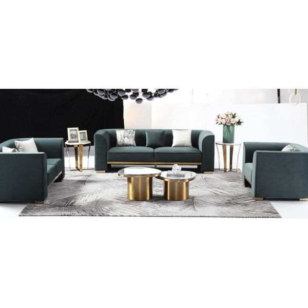 Set Di Divani 321 Posti 2X Tavolino 2X Tavolino Di Lusso 7 Pz. Nuovo-image