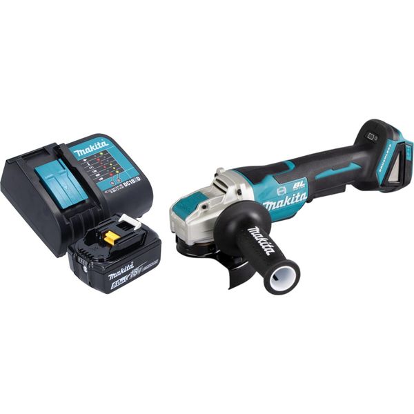 Smerigliatrice Angolare A Batteria Makita Dga 520 ST1X1 18 V 125 Mm X-LOCK Brushless + 1X Batteria Ricaricabile 5,0 Ah + Caricatore-image