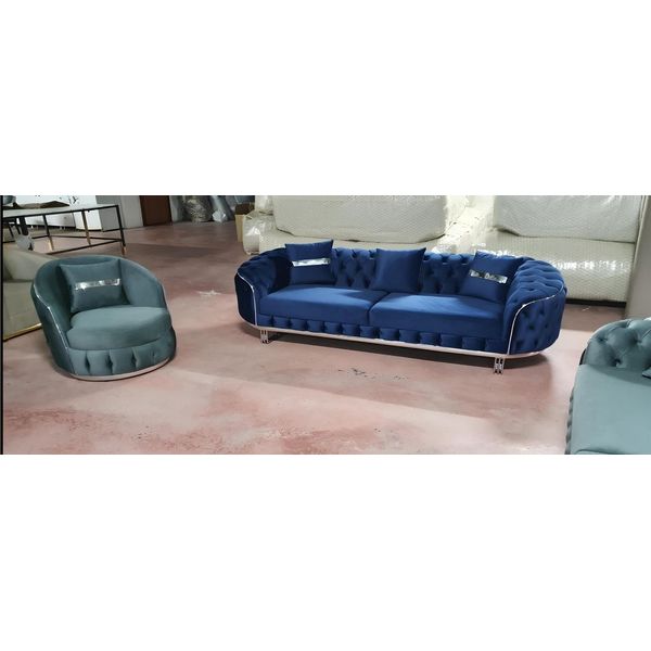 Set Di Divani 3+1 Posti Design Divani Divano Divano Imbottito Design Lusso-image