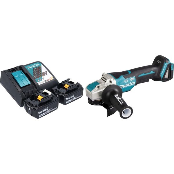 Smerigliatrice Angolare A Batteria Makita Dga 520 RTX1 18 V 125 Mm X-LOCK Brushless + 2X Batteria Ricaricabile 5,0 Ah + Caricabatteria-image