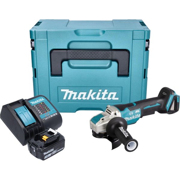 Smerigliatrice Angolare A Batteria Makita Dga 520 SF1JX1 18 V 125 Mm X-LOCK Brushless + 1X Batteria Ricaricabile 3,0 Ah + Caricabatterie + Makpac-image