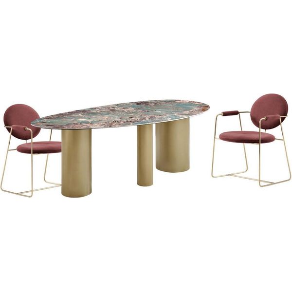Set Sala Da Pranzo Tavolo Da Pranzo 4X Sedie Elegante Set Moderno Di Lusso Nuovo 5 Pezzi.-image