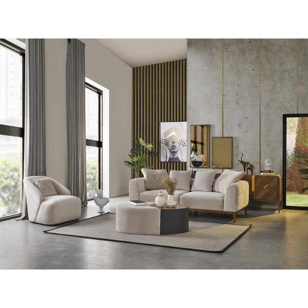 Divano A Tre Posti Divani A 3 Posti Design Bianco Moderno Tessuto Poliestere Nuovo-image