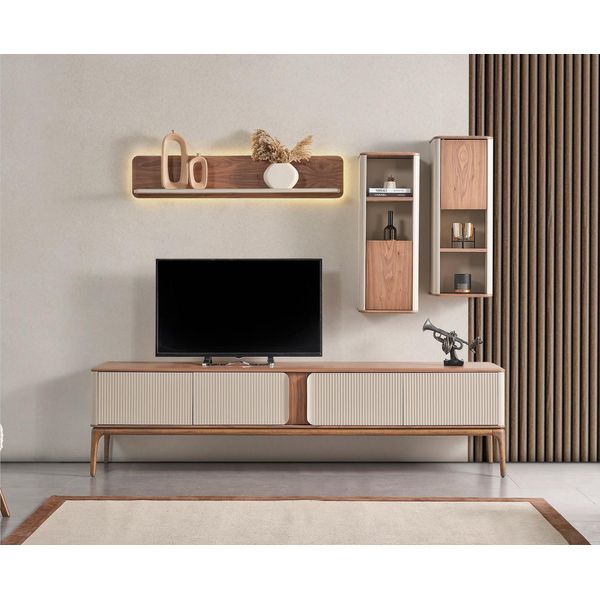 Mobili E Pensili Tv Pensile Rtv Ribassato Pensili Armadio Beige-image