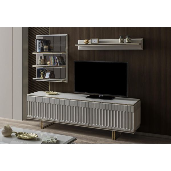 Lusso Parete Tv Soggiorno Rtv Lowboard Tv Stand Sideboard Shelf Wall Unit-image