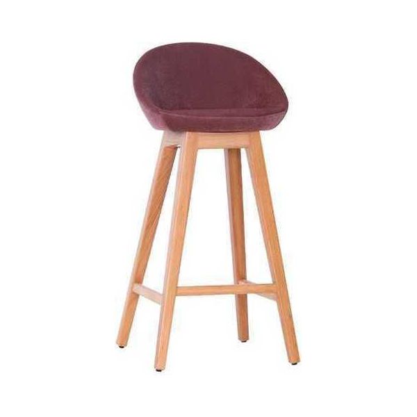 Sedia Moderna Viola Sgabello Da Bar Di Design Sedia In Legno Sgabello Elegante Mobili Di Lusso-image