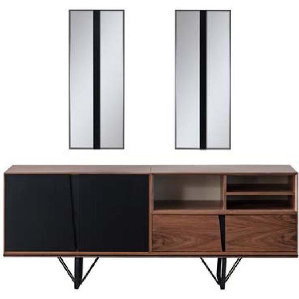 Armadio In Legno Cassettiera Credenza Credenza In Legno Marrone Sala Da Pranzo-image
