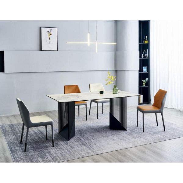 Mobili Moderni Per La Sala Da Pranzo Set Da Pranzo Di Design 4X Sedie Imbottite Tavolo Da Pranzo-image