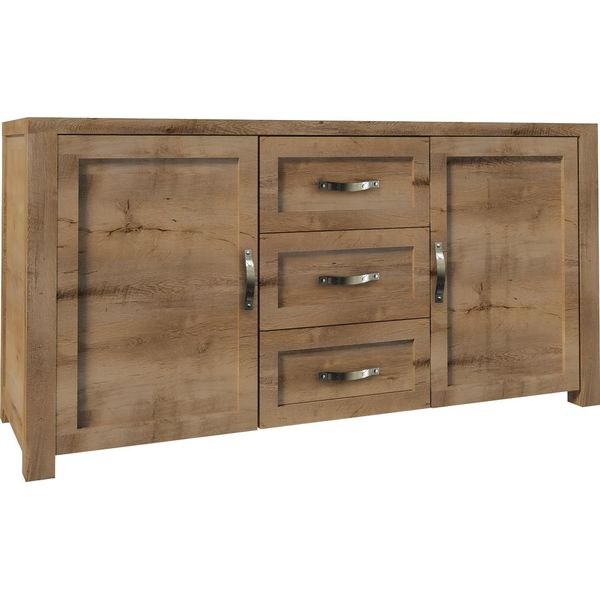 Buffet Credenza Cassettiera In Legno Artigianale Country House Credenze Cassettiere 2 Pezzi.-image