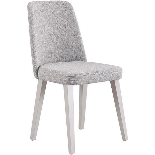 Gruppo Sedia Da Pranzo Sedia Da Cucina Set Sedie Tessuto Grigio Legno Sala Da Pranzo-image