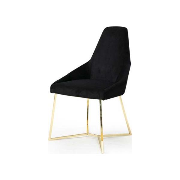 Sedia Imbottita Nera Sedia Di Design Monoposto In Acciaio Inox Mobili Per Sala Da Pranzo Di Pregio-image