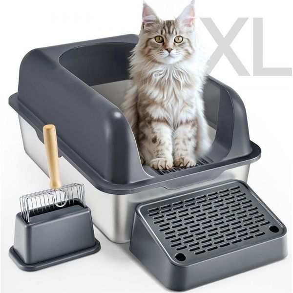 Lettiera Aperta Per Gatti 152,4 Mm - Lettiera Per Gatti Con Capacità Di 60 Litri - Lettiera A Ciotola Per Gatti - Toilette Per Gatti Di Alta Qualità-image