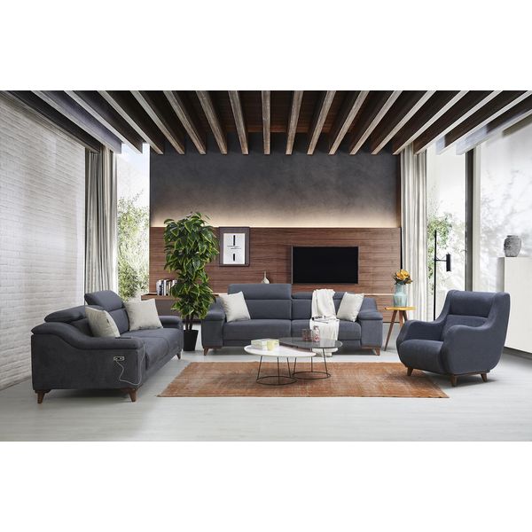 Set Di Divani Soggiorno Moderno Completo Divano Tessile Mobili Imbottiti Di Lusso-image