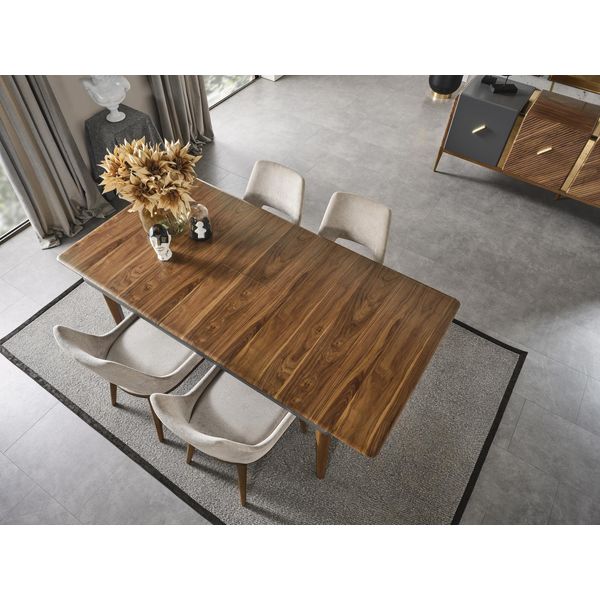 Set Completo Tavolo 4X Sedie Sala Da Pranzo Gruppo Pranzo Legno 5Pz Nuovo-image