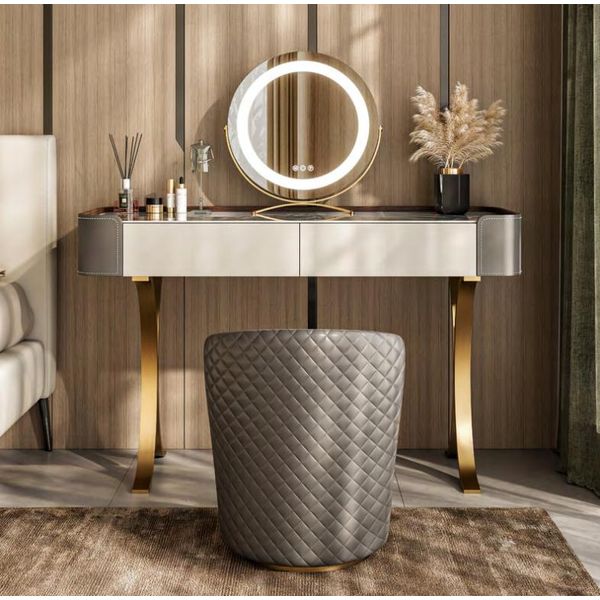 Tavola Da Toilette Beige Tavole Da Toilette Di Design Con Cassetti Di Lusso Mobili In Legno-image