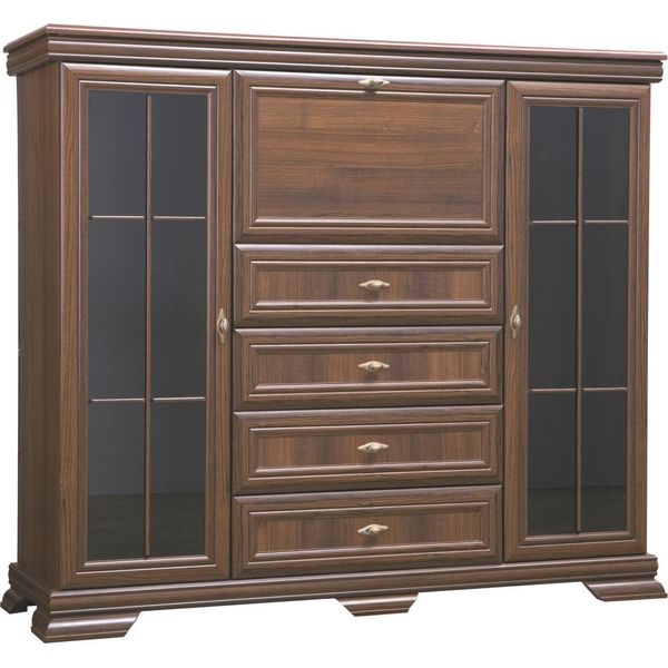 Armadi Cassettiera In Legno 158Cm Cassettiera Armadio Credenza Cassettiera Legno Massiccio-image