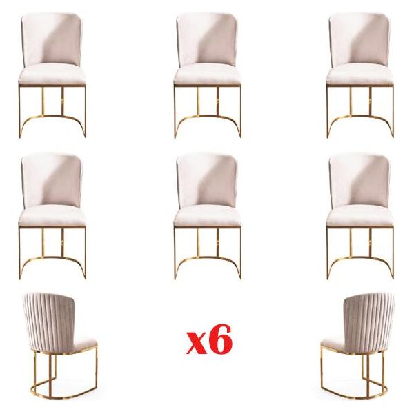 Sala Da Pranzo Sedia Designer Sedie Sala Da Pranzo Recliner Nuovo Set 6X Tessuto Sedia In Legno Massello-image