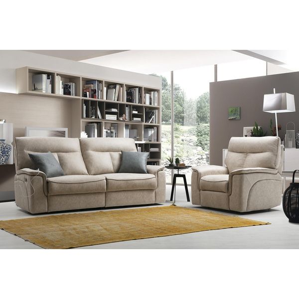 Set Da Salotto Divano A Tre Posti Divano Moderno Poltrona Sedute Mobili Di Design Imbottiti-image