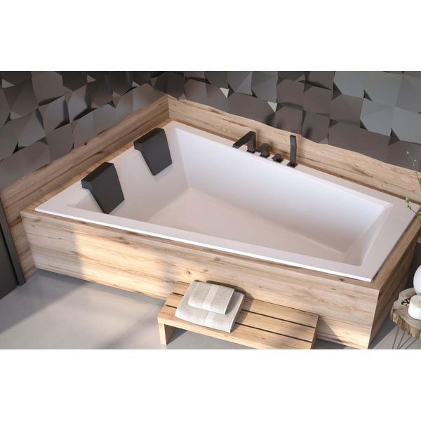 Vasca Da Bagno Vasca Da Bagno Angolare Per 2 Persone Vasca Da Bagno Da Incasso Design Acrilico Nuovo-image
