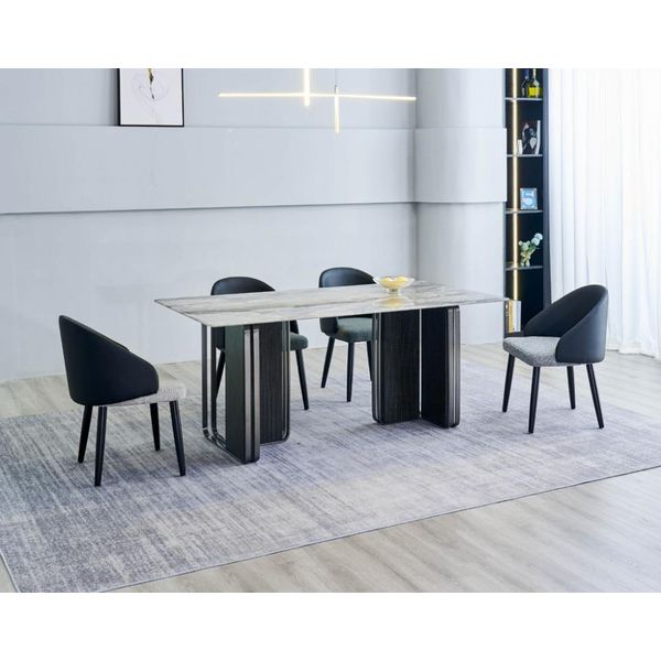 Tavolo Da Pranzo Rettangolare 4X Sedie Set Da Pranzo Moderno 5 Pezzi Nuovo-image