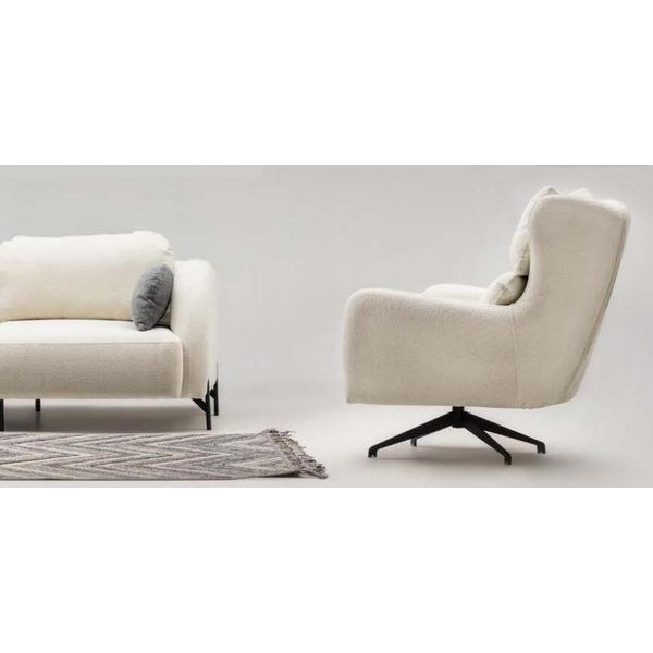 Gruppo Divano In Tessuto Divano A Due Posti Poltrona Divano Imbottito Divano Beige Set Di Divano-image