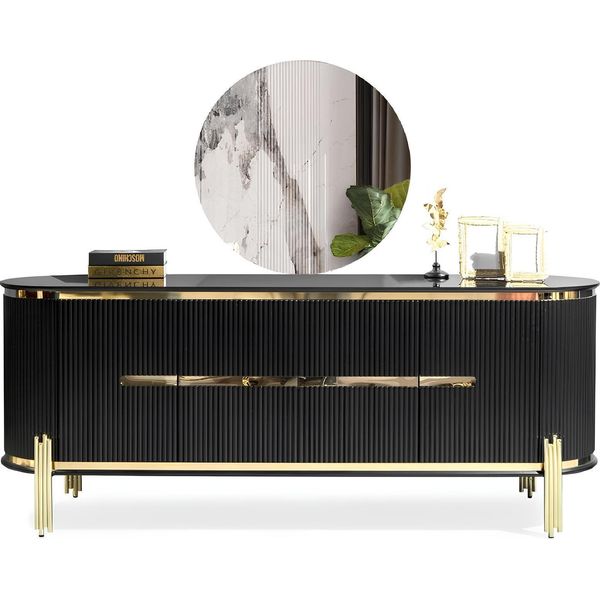 Credenza Di Lusso Armadio Scaffale Legno Credenza Armadi Soggiorno Moderno Designer-image