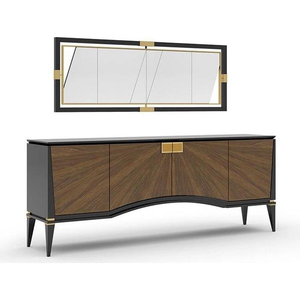 Set Di Lusso Credenza Sala Da Pranzo Con Specchio Design Mobili Moderni Nuovi-image